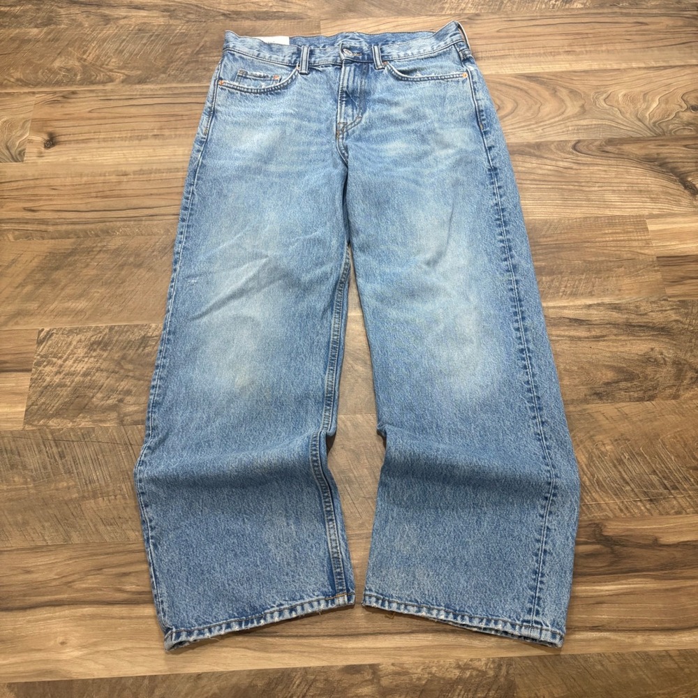 Vintage Y2K H&M Jeans Men 32x30 Light Blue Relaxed Baggy Denim Streetwear Pants